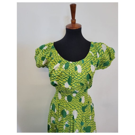 Vintage 1960's Groovy Green Handmade Dress - image 6