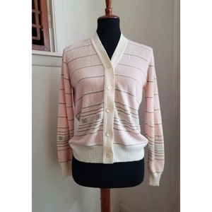 Vintage Pink and Cream Nordic Snowflake Cardigan image 1