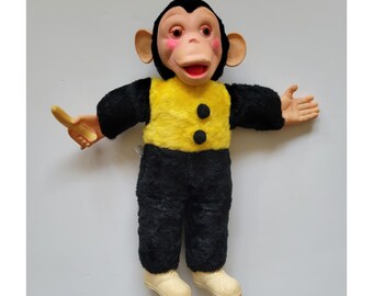 Vintage 1950's Rubberface Mr Bim Zip Zippy Howdy Dowdy Chimpanze Plush Stuffed Toy