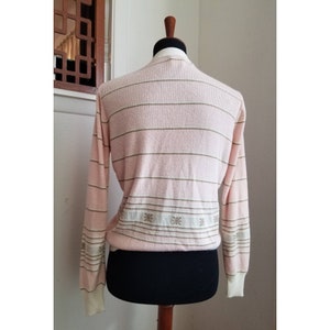 Vintage Pink and Cream Nordic Snowflake Cardigan image 4