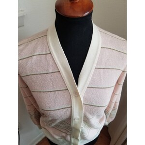 Vintage Pink and Cream Nordic Snowflake Cardigan image 6