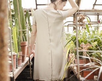 loose scoop back dress