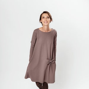 Minimalist Dress, Womens Clothing, LeMuse Dress, Loose Midi Dress, Spring Clothing, Casual Dresses For Women, Long Sleeve Dress,Petite Dress