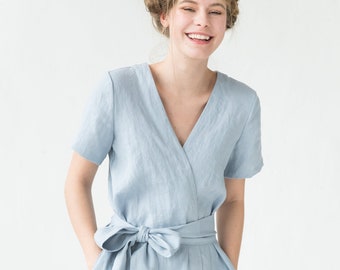 next blue linen dress