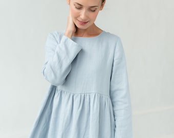 pastel linen dress