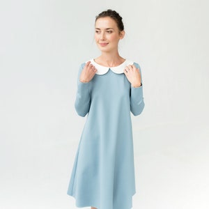 Women Dress Peter Pan Collar Dress 