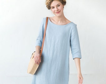 Linen Dress, Loose Dress, Linen Clothing, Midi Dress, Summer Dress, Minimalist Clothing, A Line Dress, Simple Dress, Oversize Dress