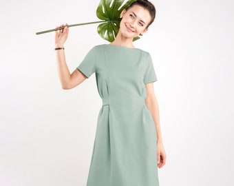 Summer Dress, Lolita Dress, Minimalist Clothing, Midi Dress, Short Sleeve Dress, Short Dress, Loose Dress, Cocktail Dress, Mint Dress