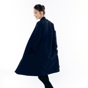 Navy Blue Cape Cardigan, Knitted Cardigan Wrap, Loose Knit Cloak, Long Maxi Cardigan, Spring Jacket Coat, Womens Clothing, Casual Cardigan