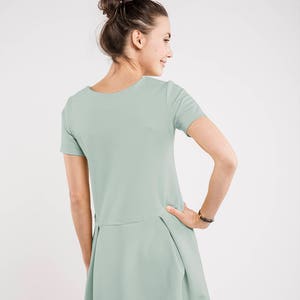 Mint Dress, Elegant Dress, Women Dress, Petite Dress, Bow Dress, Extravagant Dress, Loose Dress, Minimalist Clothing,Ribbon Dress,Midi Dress image 1