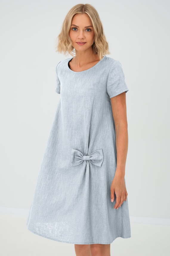 navy blue dress for baby girl Navy Linen Summer Dress