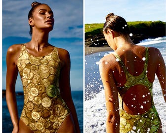 One-piece women's swimsuit, summer beach unique swimming body suit, one pice swim apparel