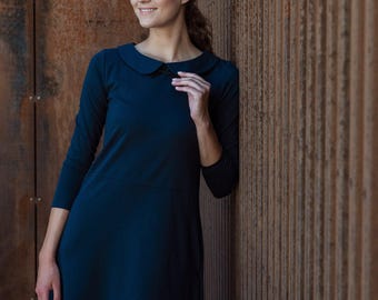 Abbigliamento autunnale da donna in cotone, abito minimalista a maniche lunghe, abito classico da insegnante a maniche corte e lunghe, abbigliamento da receptionist in lino