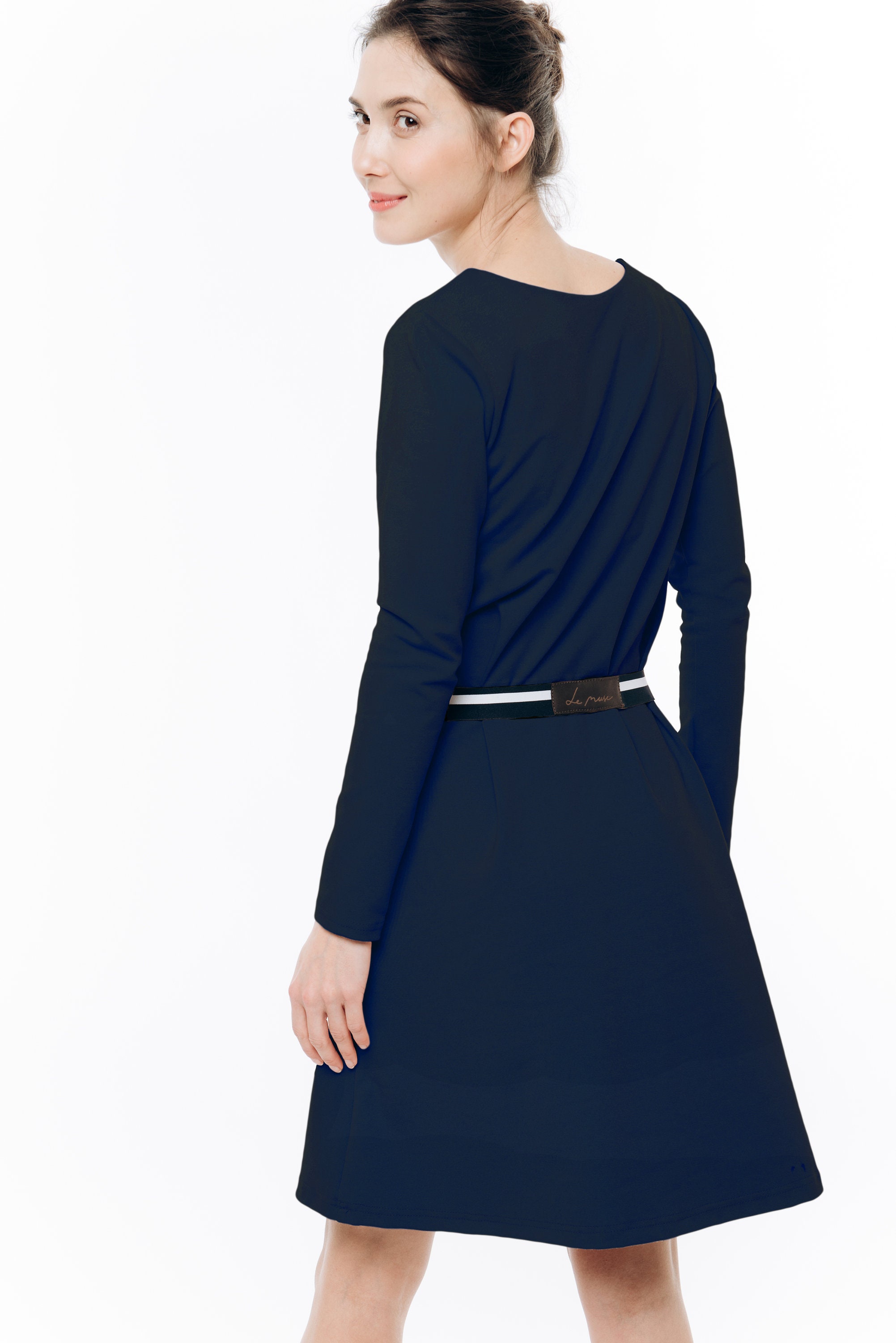 blue loose dress