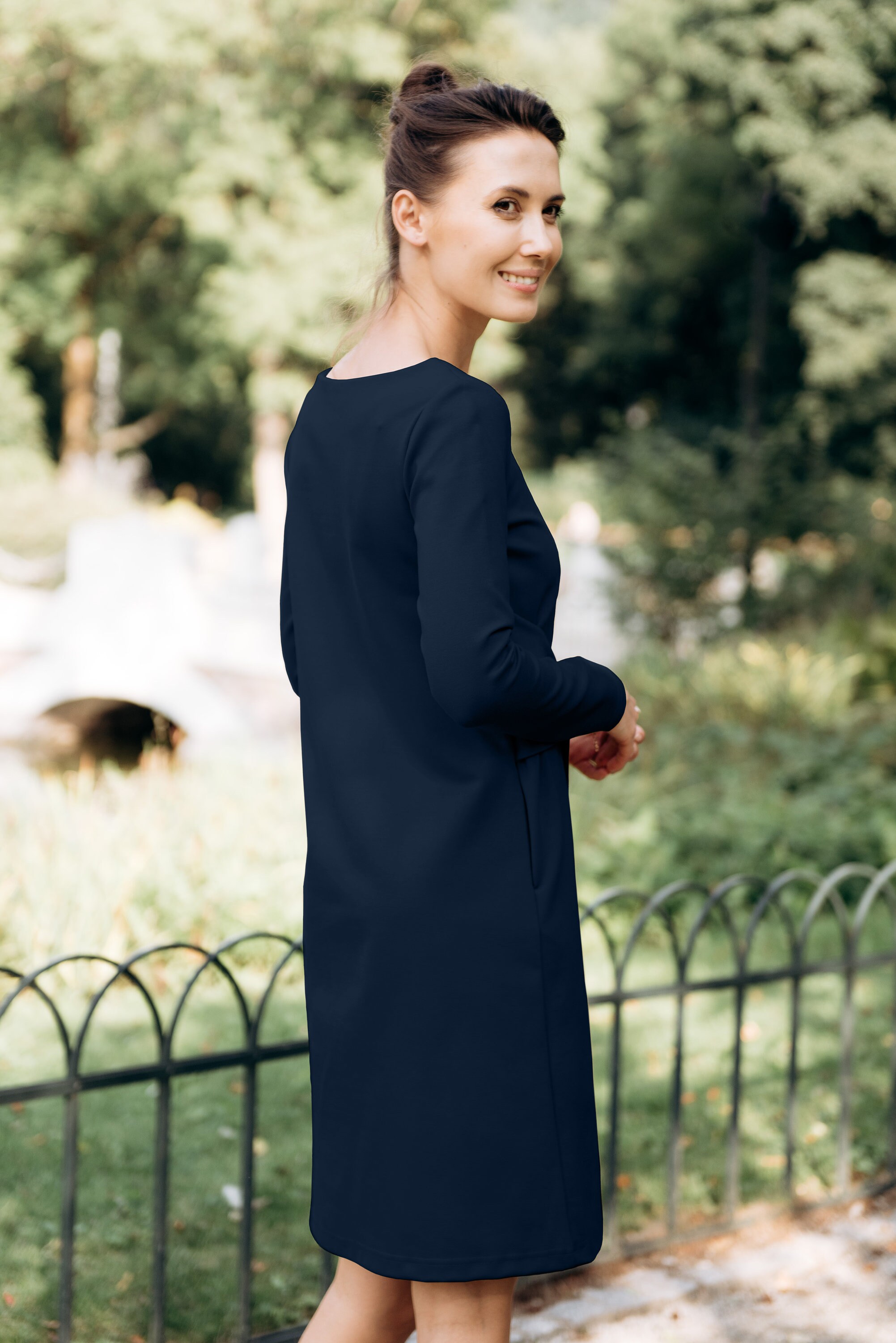 Minimalist Cocktail Dress Petite Black Dress With Belt Date Night
