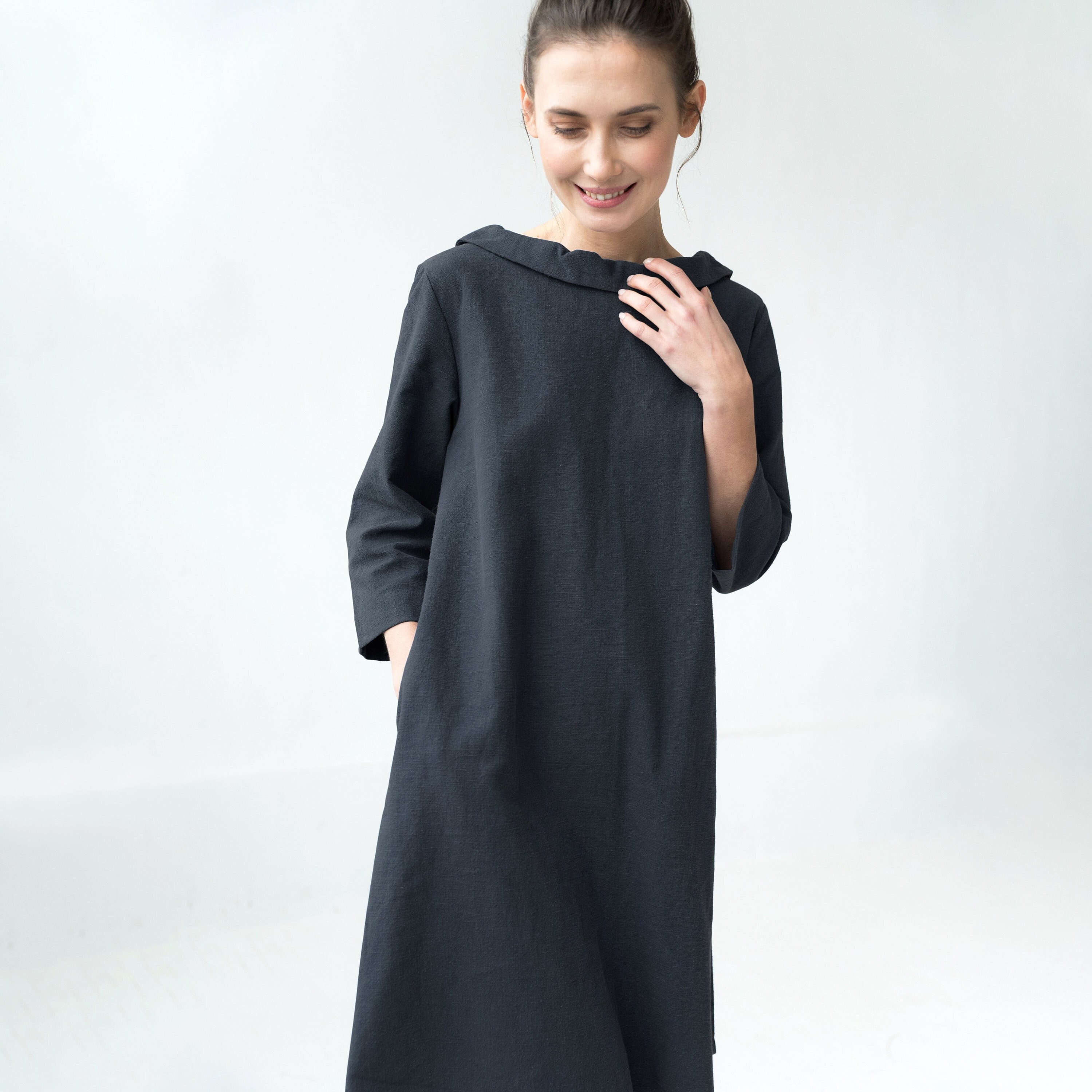 Linen Dress Summer Dress Midi Dress Loose Dress Linen | Etsy
