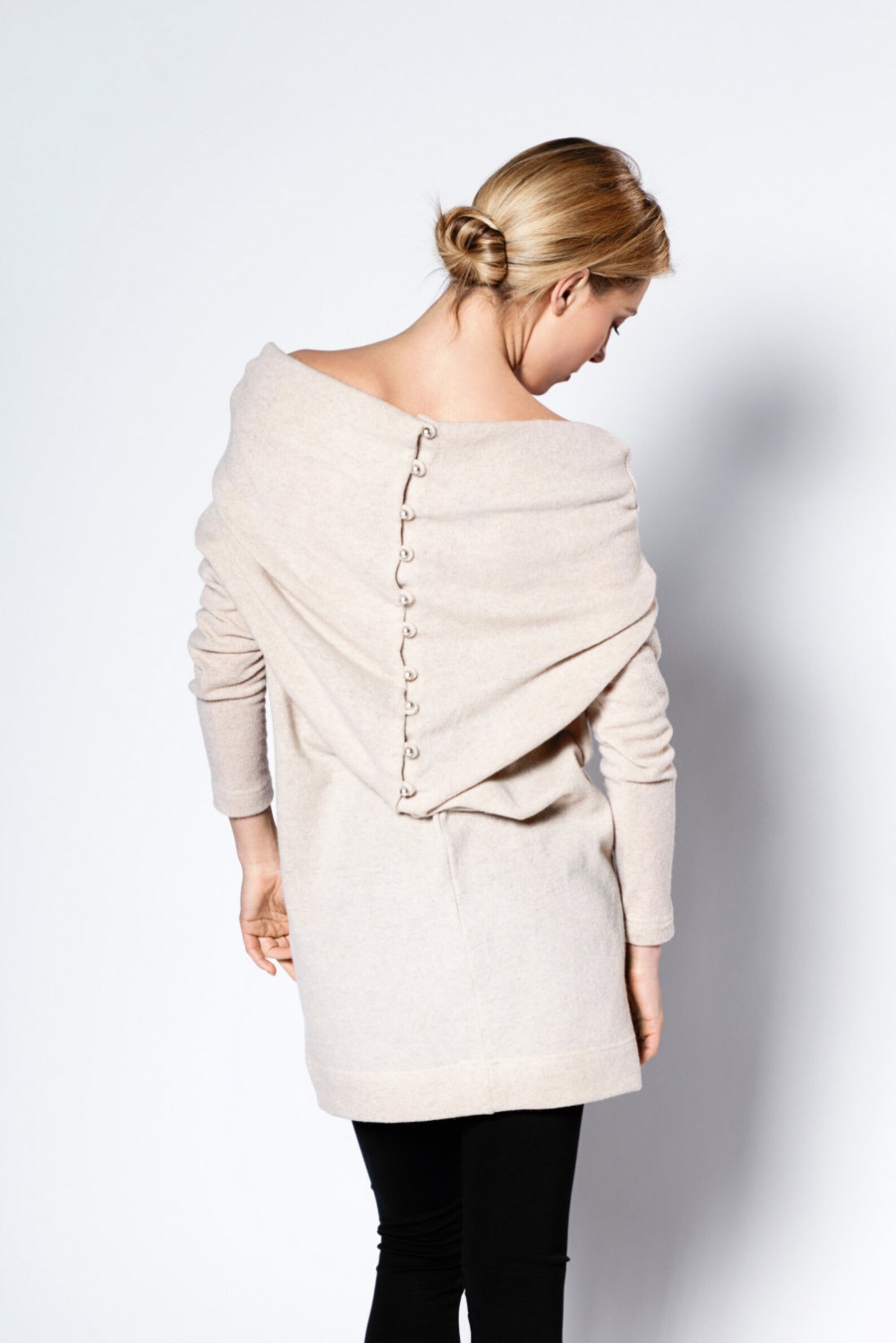 Women Sweater Dress Cream Dress Women Sweater Tube Dress Etsy