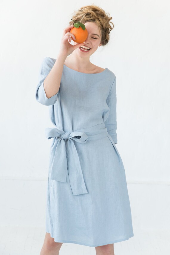 womens light blue dress
