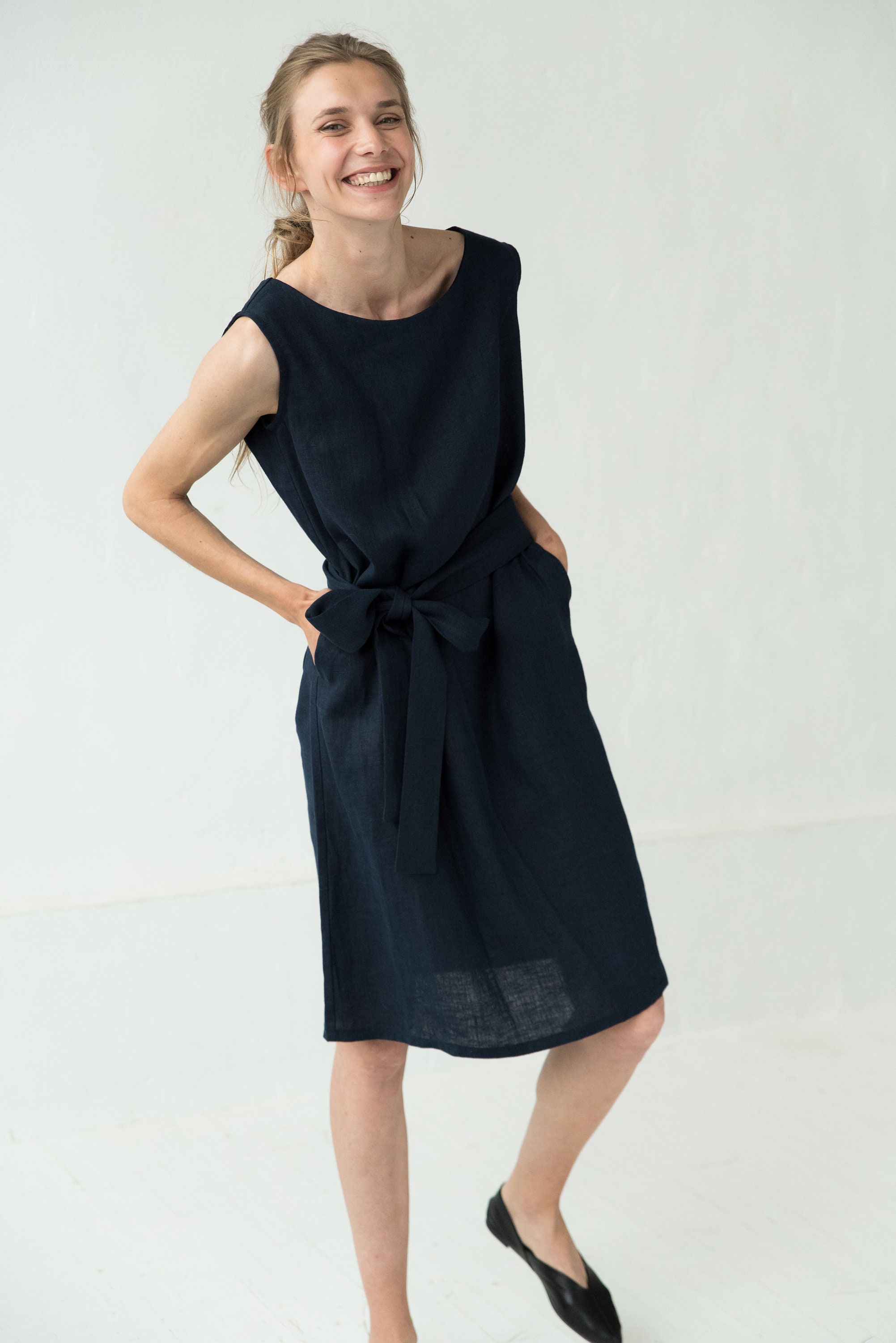 Linen Sleeveless Dress Linen Summer Dress Linen Tank Dress - Etsy Australia