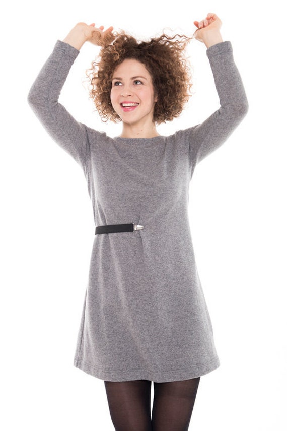 plus size gray sweater dress