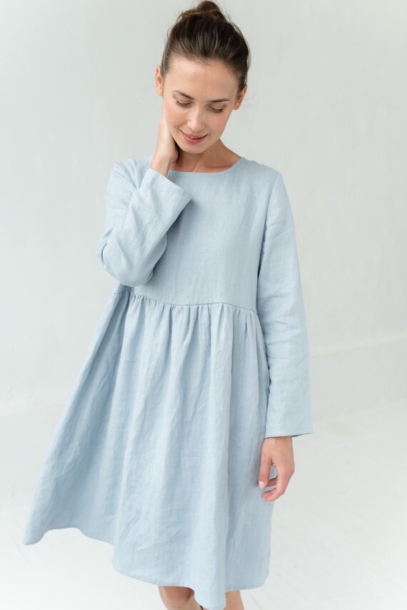 light blue loose dress