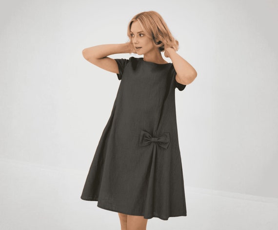 Black shift work dress online