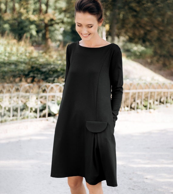 black midi dress womens