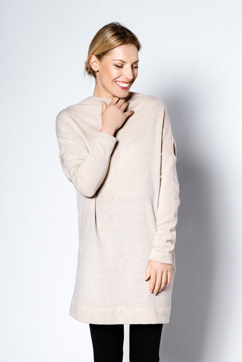 Women Sweater Dress Cream Dress Women Sweater Tube Dress Etsy