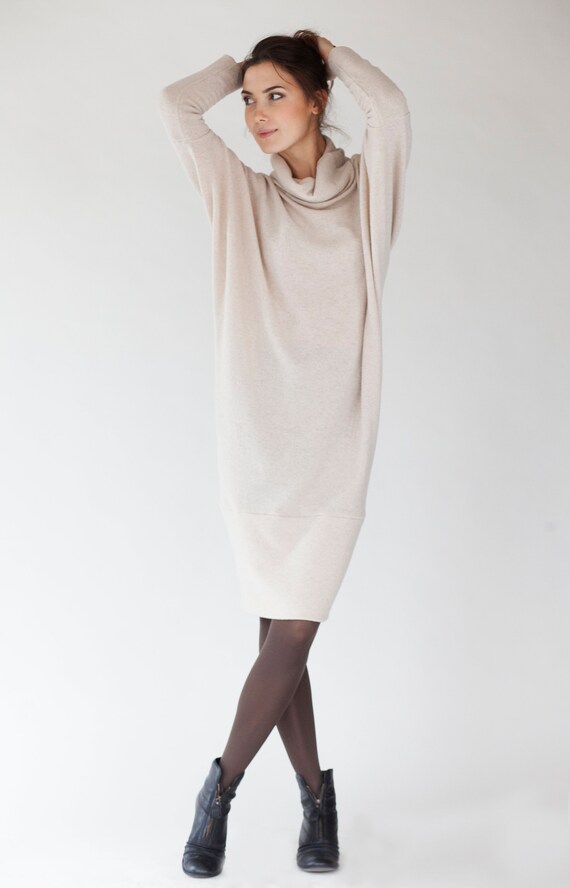 sweater dress cowl neck
