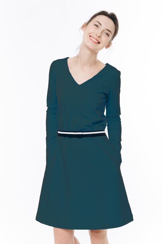 petrol green dress