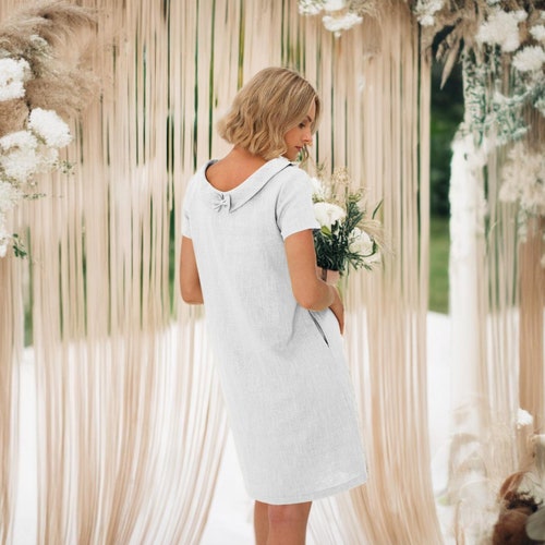 Short Wedding Dress, Civil Wedding Dress, Minimalist Wedding Dress,  Alternative Wedding Dress, Fall Wedding Dress, Boho Bridal Dress, Simple -  Etsy