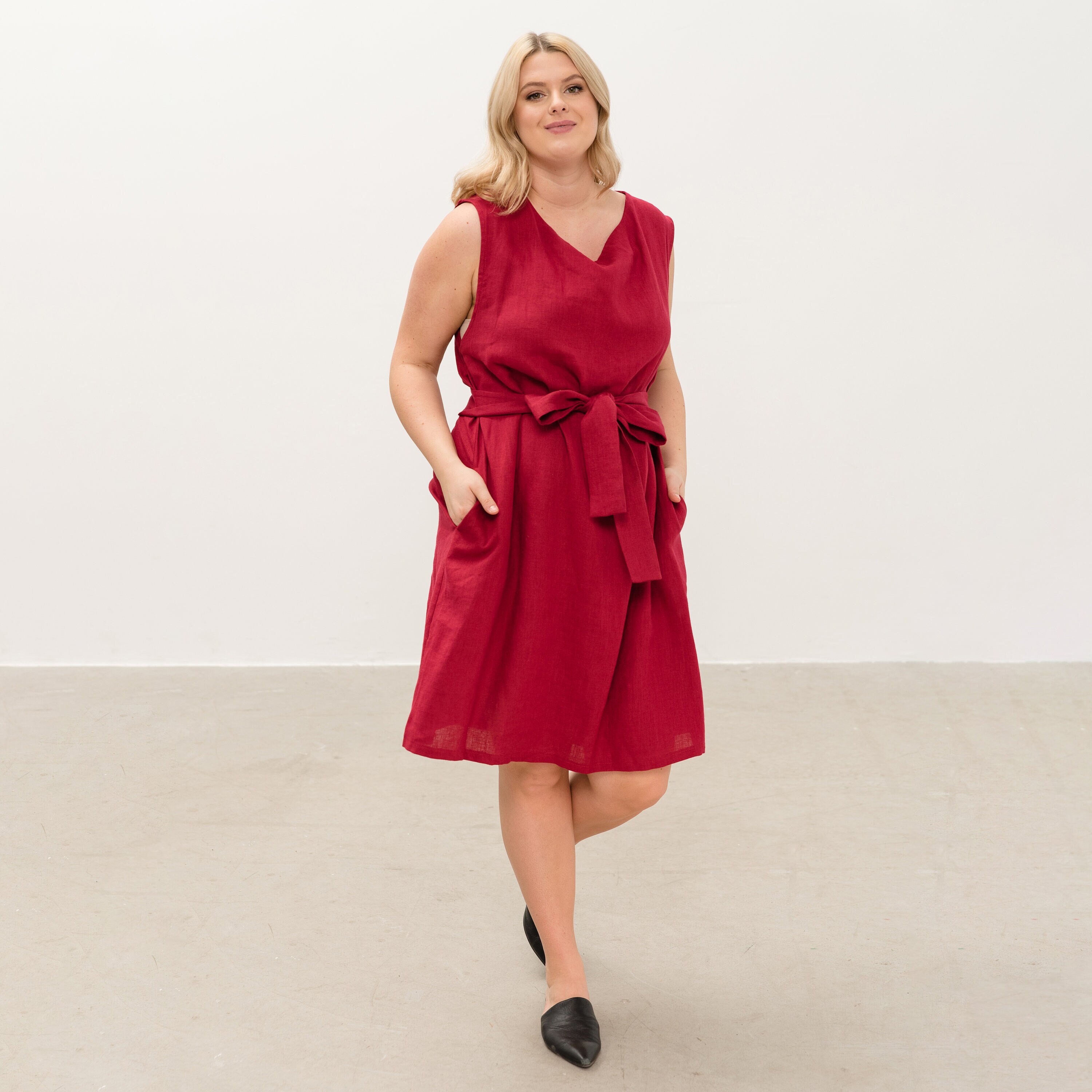 Plus size red holiday best sale dress