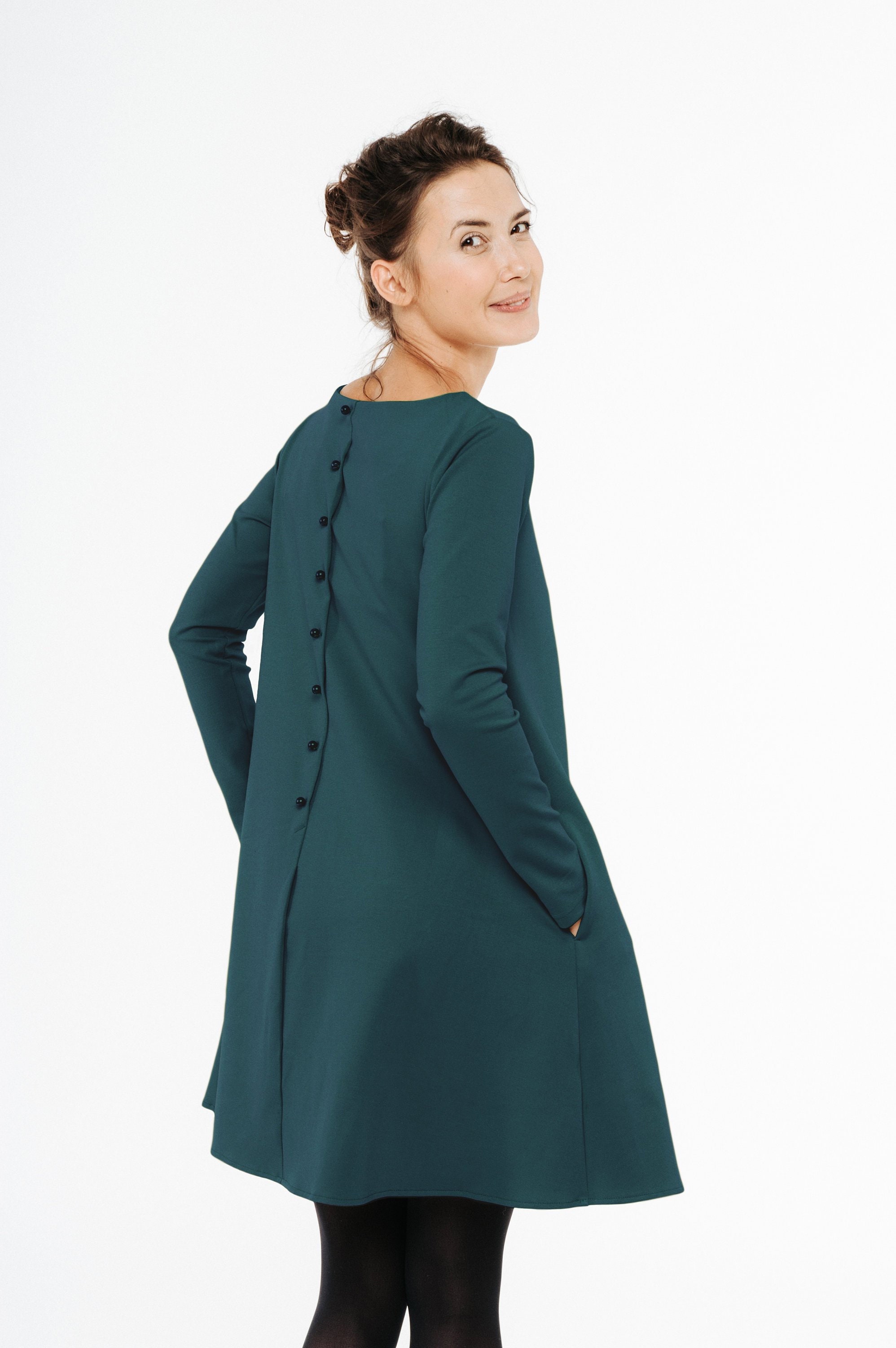 petrol green dress