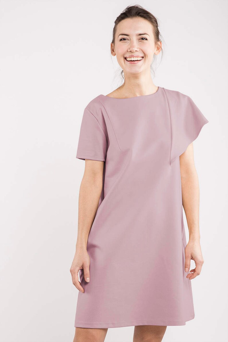 Extravagant Dress Avant Garde Dress Formal Dress Short Dress Cocktail Dress Summer Dress Disco Dress Dusty Pink Dress Women Dress