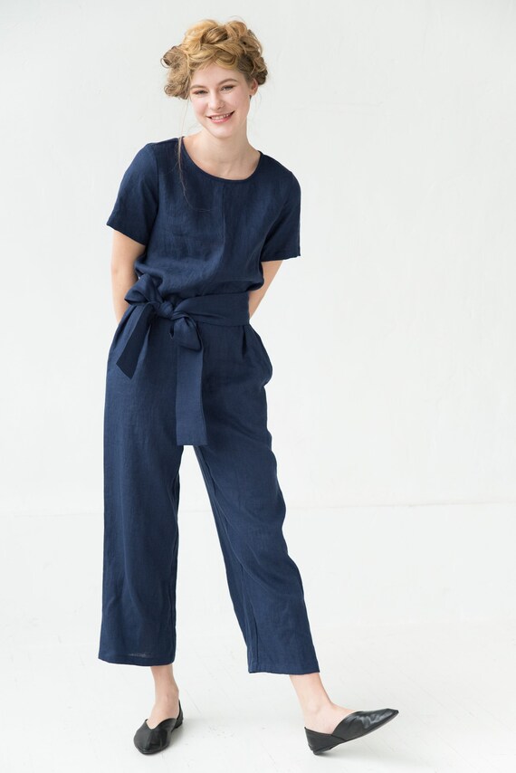 linen jumpsuit etsy