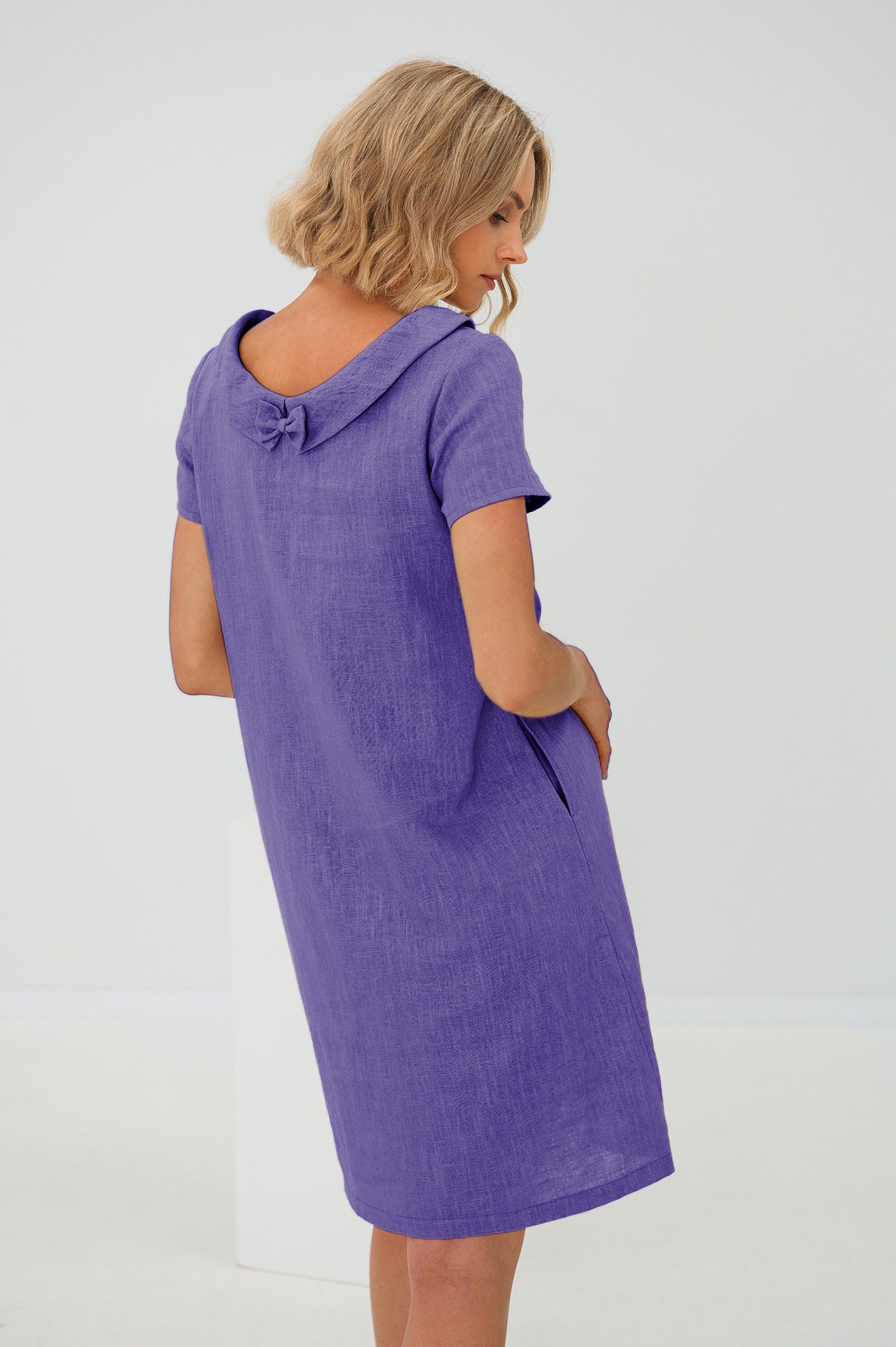 Green Linen Dress, Fall Style, Vacation Dress, Minimalist Dress, Modest  Dress, Cruise Dress, Lemuse Clothing, Dress With Pockets, Resort - Etsy