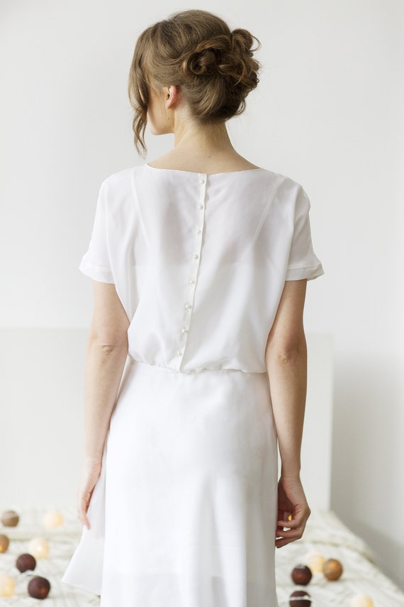 white silk summer dress