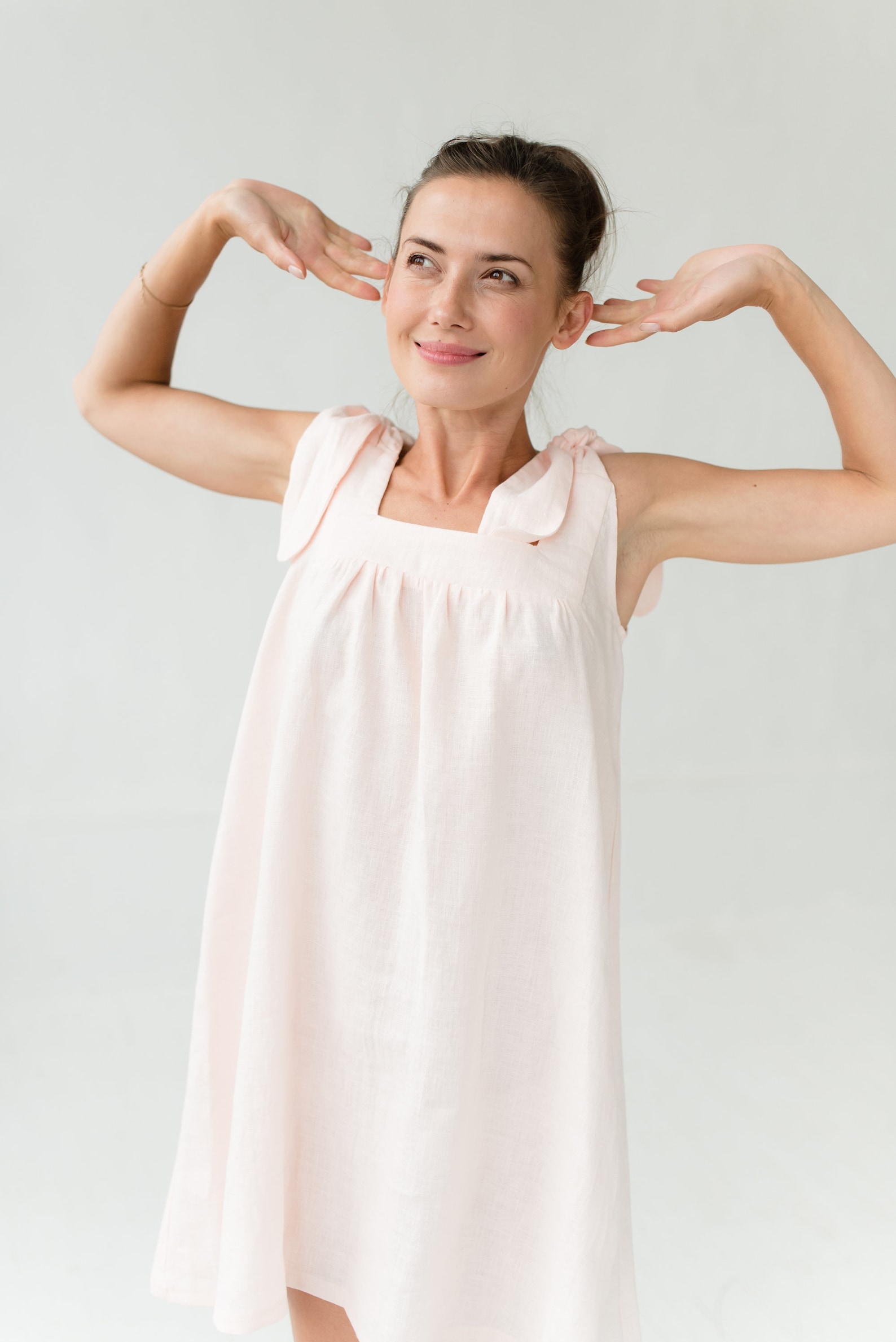 Linen Nightgown Pink Linen Dress Linen Nightdress Linen Etsy