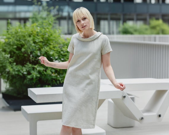 chinese dress ladies Luxe Sleeveless Linen Wrap Dress - Mini Linen Dress with Tie Belt & Pockets