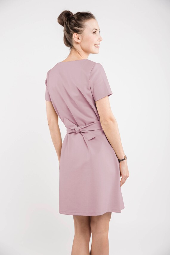 dusty rose midi dress