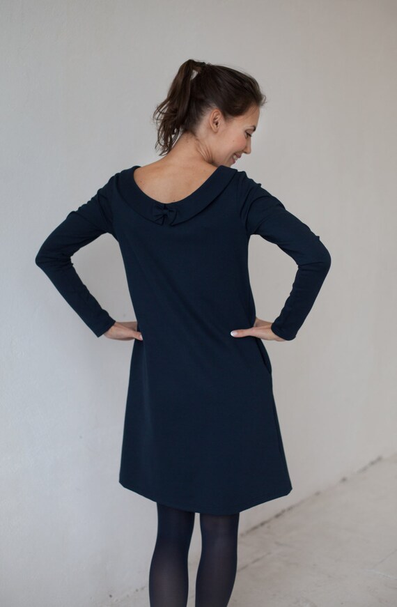 robe ample bleu marine