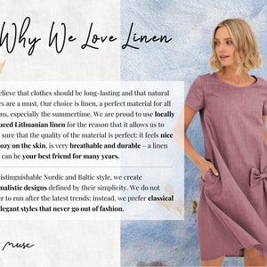 Wedding Guest Dress, Formal Linen Dress, Womens Clothing, Cocktail Dress, Linen Dress, Bow Dress, Elegant Dress, Loose Linen Dress, LeMuse image 8