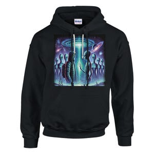 Alien Invasion Cosmic Hoodie Galactic Sci-fi Streetwear for Adults - Etsy