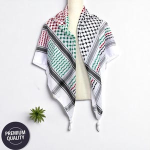 Cotton Palestinian Keffiyeh – Shemagh Headscarf – Traditional Unisex Hijab Shawl – Arab Scarf for Fashion, Heritage, and Support