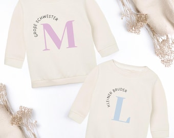 Gepersonaliseerde broer-/zusoutfits | Kleine zus, grote zus | Kleine broer, grote broer | Individueel en persoonlijk