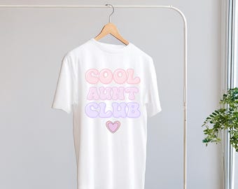 COOL AUNT CLUB T-shirt | Oversized T-shirt Tante Retro Stijl | Cadeau voor Tante | Retro Design | Zwangerschapsaankondiging Tante