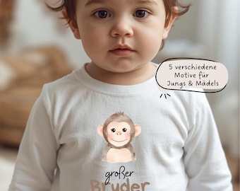 Cadeau voor grote broer en grote zus | T-shirt met lange mouwen | Zwangerschapsaankondiging voor broers en zussen | Shirt voor grote broer en grote zus