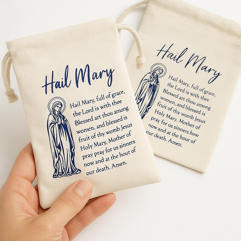 Hail Mary Prayer Bag | Catholic Rosary Pouch, Marian Gift - Etsy Canada