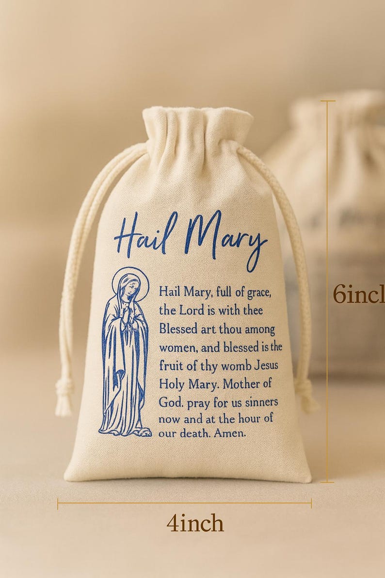 Hail Mary Prayer Bag | Catholic Rosary Pouch, Marian Gift - Etsy Canada