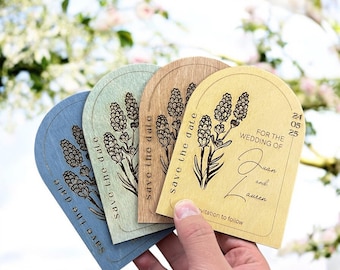SAVE THE DATE Magnets | Custom Floral Wedding Save The Dates | Wooden Keepsake | Unique Save The Date Announcement